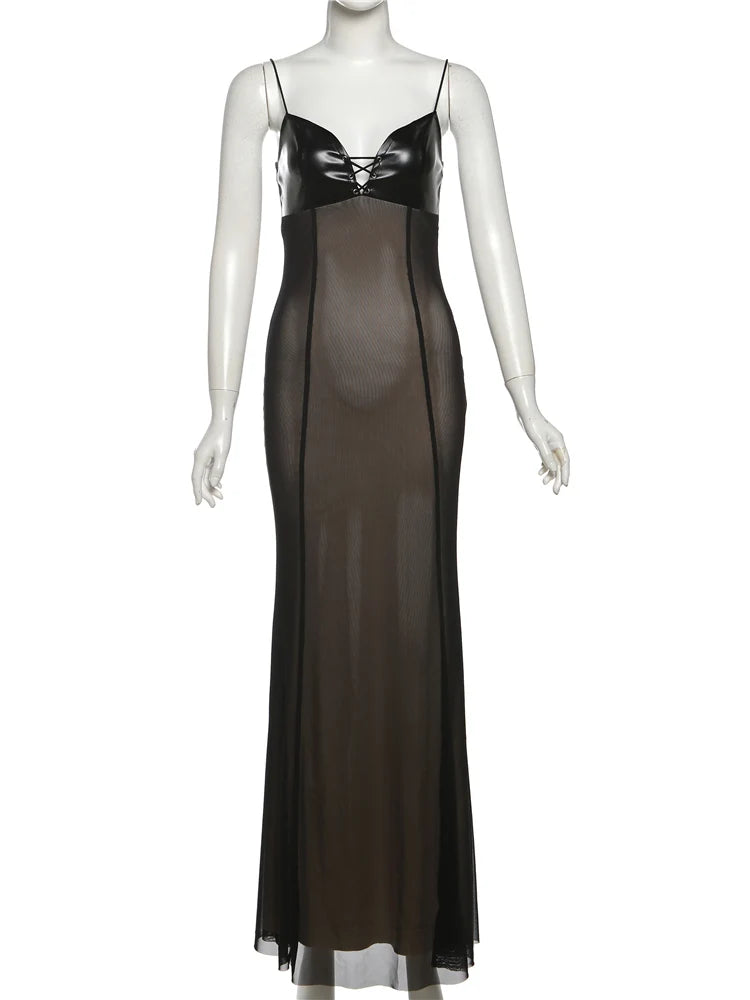 Victoria Leather Maxi Dress